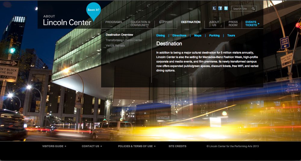 Lincoln Center Destination Templates